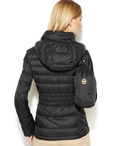 michael kors chevron packable down jacket|Michael Kors metallic puffer jacket.